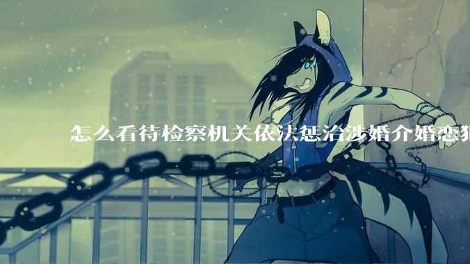 怎么看待检察机关依法惩治涉婚介婚恋犯罪促进净化和规范市场环境？