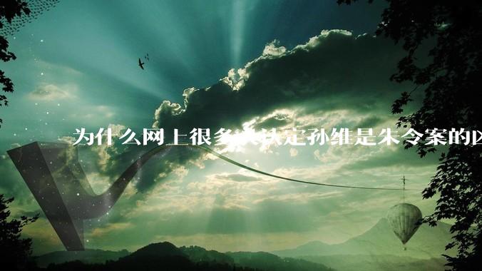 为什么网上很多人认定孙维是朱令案的凶手？