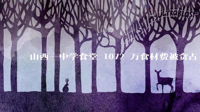 山西一中学食堂 1072 万食材费被贪占 420 万，如何看待此事？应该如何保障学生「舌尖上的安全」？