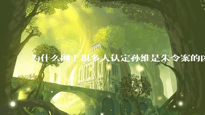 为什么网上很多人认定孙维是朱令案的凶手？