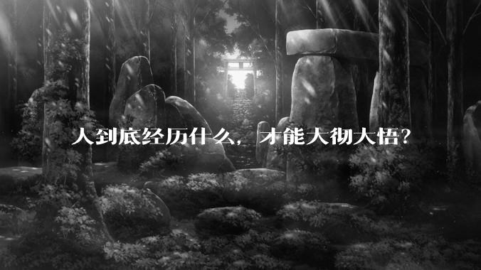 人到底经历什么，才能大彻大悟？