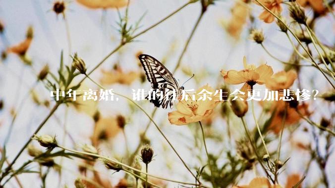 中年离婚，谁的往后余生会更加悲惨？
