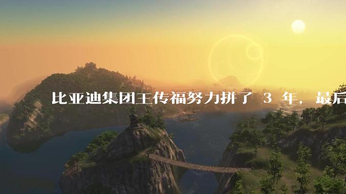 比亚迪集团王传福努力拼了 3 年，最后反而跌了近32亿，其原因是什么？
